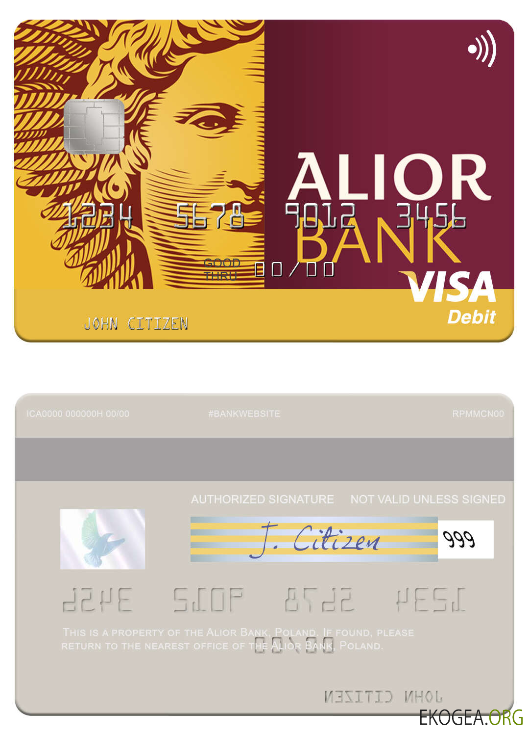 Carte de débit visa Pologne Alior Bank